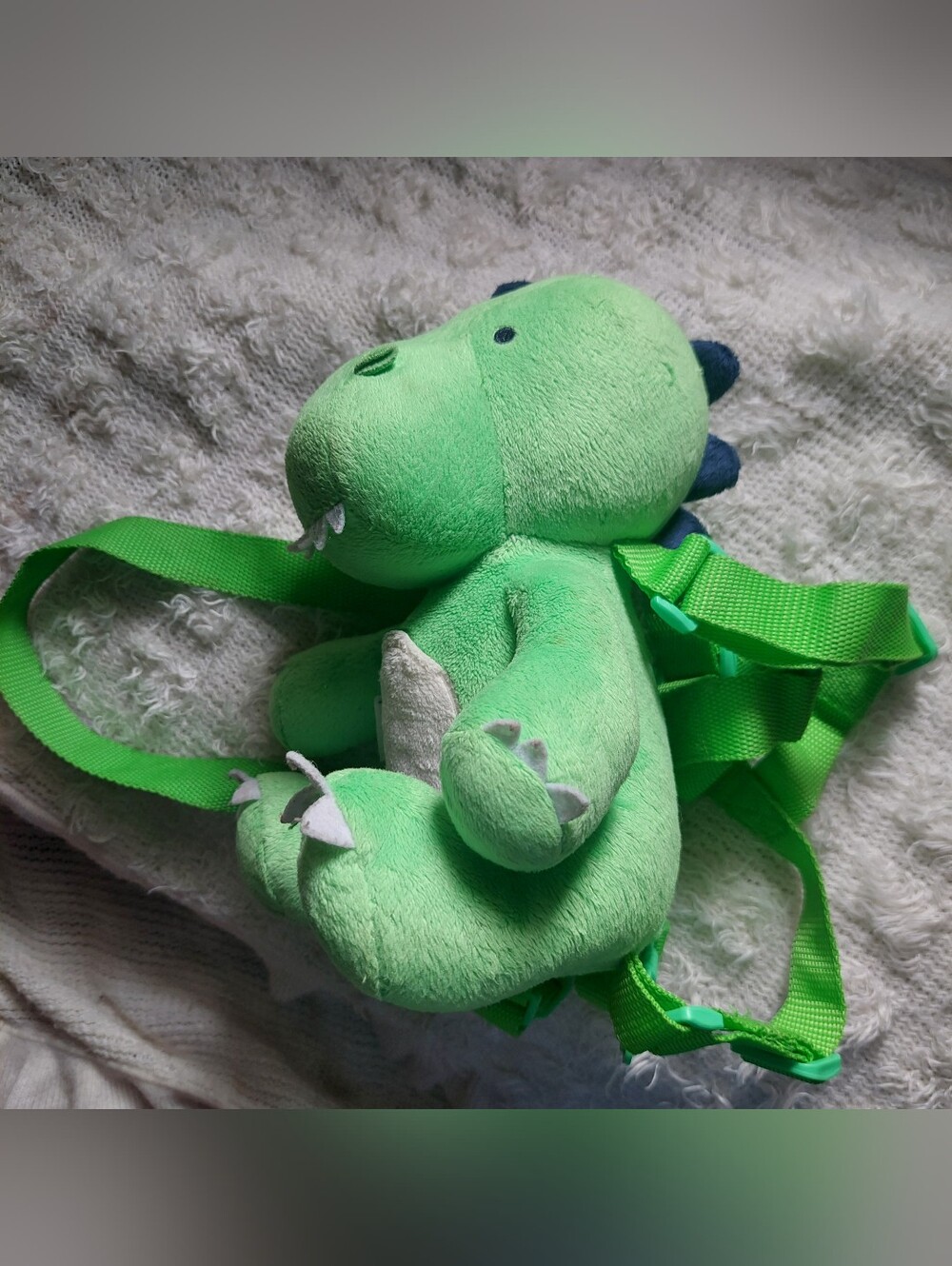 Green Plush Dinosaur Safety Harness Leash Backpack